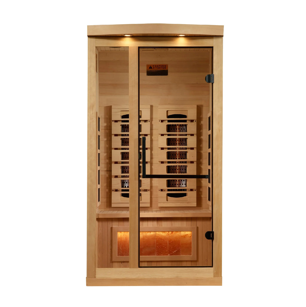 Golden Designs 1-2-Person 2025 Reserve Edition GDI-8010-03 Full Spectrum with Himalayan Salt Bar - three-quarter angle