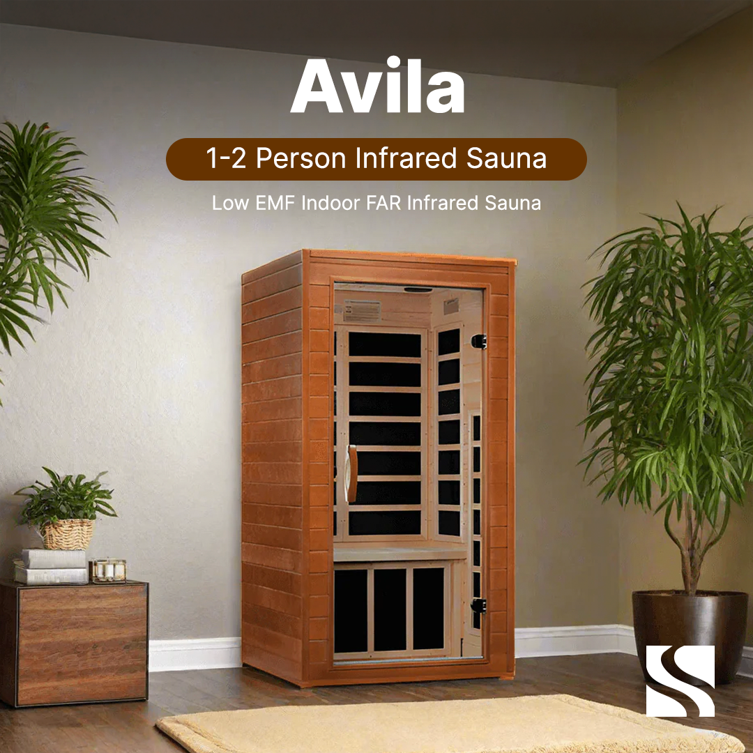 Dynamic "Avila" 1-2-person Low EMF FAR Infrared Sauna DYN-6103-01 - three-quarter angle