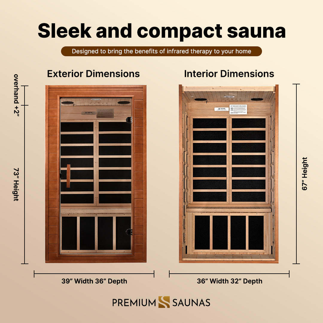 Dynamic "Avila" 1-2-person Low EMF FAR Infrared Sauna DYN-6103-01 - control panel detail