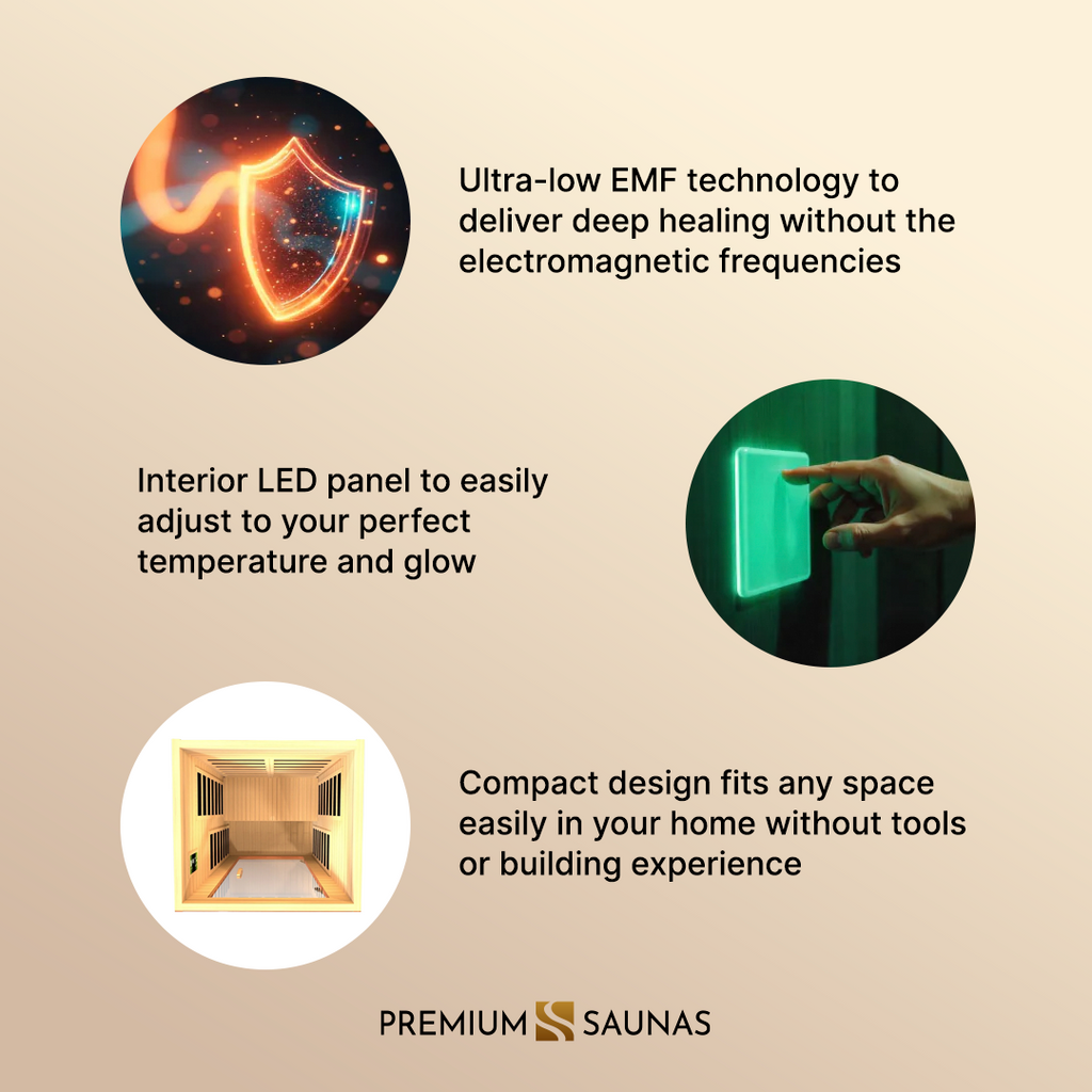 Dynamic "Avila" 1-2-person Low EMF FAR Infrared Sauna DYN-6103-01 - interior detail