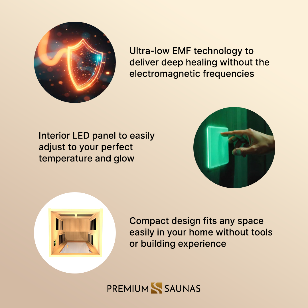 Dynamic "Avila" 1-2-person Low EMF FAR Infrared Sauna DYN-6103-01 - interior detail