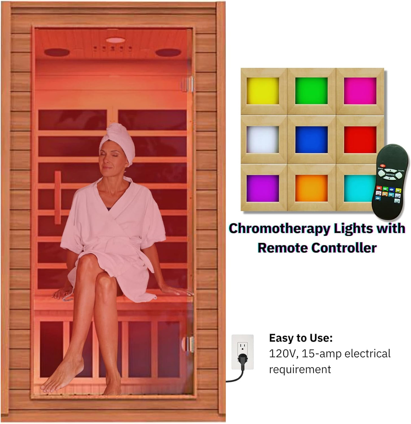 Dynamic "Avila" 1-2-person Low EMF FAR Infrared Sauna DYN-6103-01 - in setting