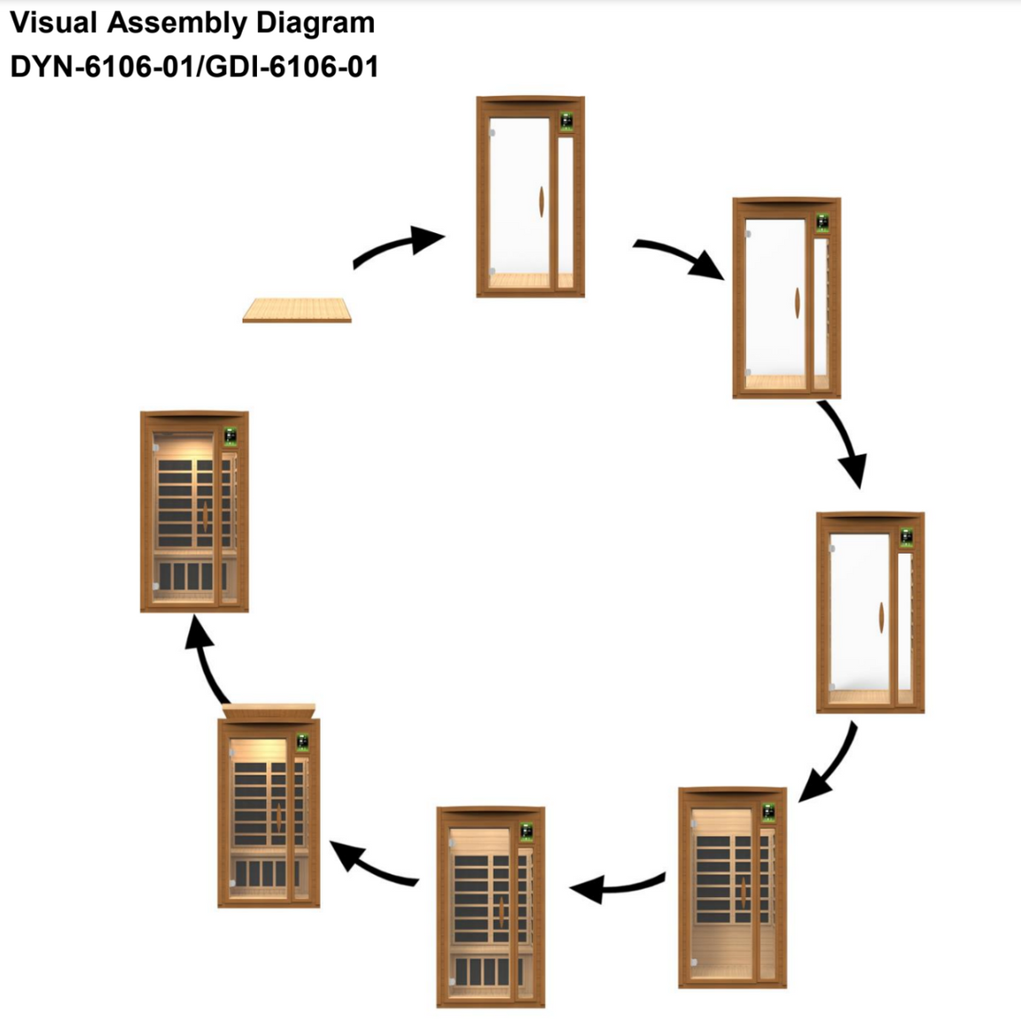 Dynamic "Barcelona" 1-2-person Low EMF FAR Infrared Sauna DYN-6106-01 - construction detail