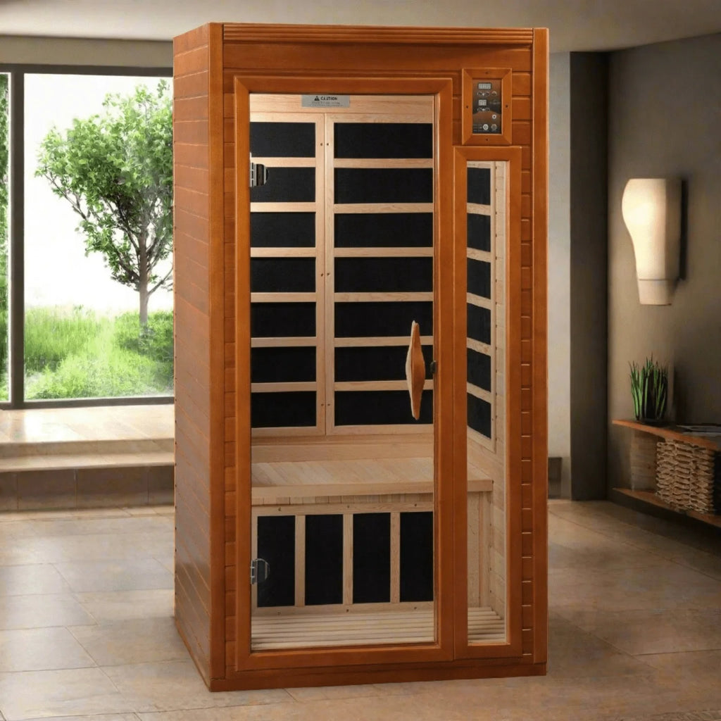 Dynamic "Barcelona" 1-2-person Low EMF FAR Infrared Sauna DYN-6106-01 - bench detail