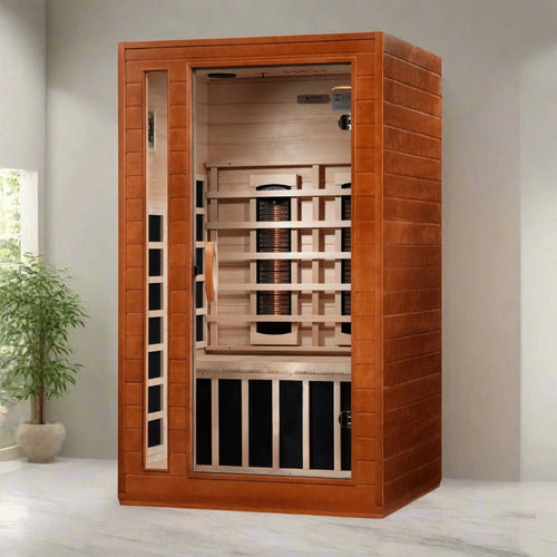 Dynamic "Cordoba" 2-Person Full Spectrum  Near Zero EMF FAR Infrared Sauna DYN-6203-02 FS - three-quarter angle