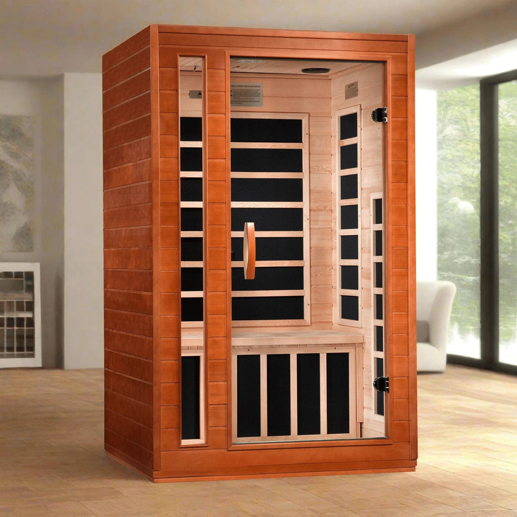 Dynamic "Cordoba" 2-person Low EMF FAR Infrared Sauna - DYN-6203-01 - three-quarter angle