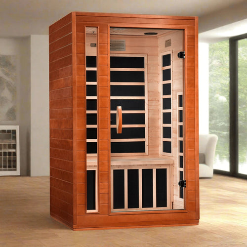 Dynamic "Cordoba" 2-person Low EMF FAR Infrared Sauna - DYN-6203-01 - three-quarter angle