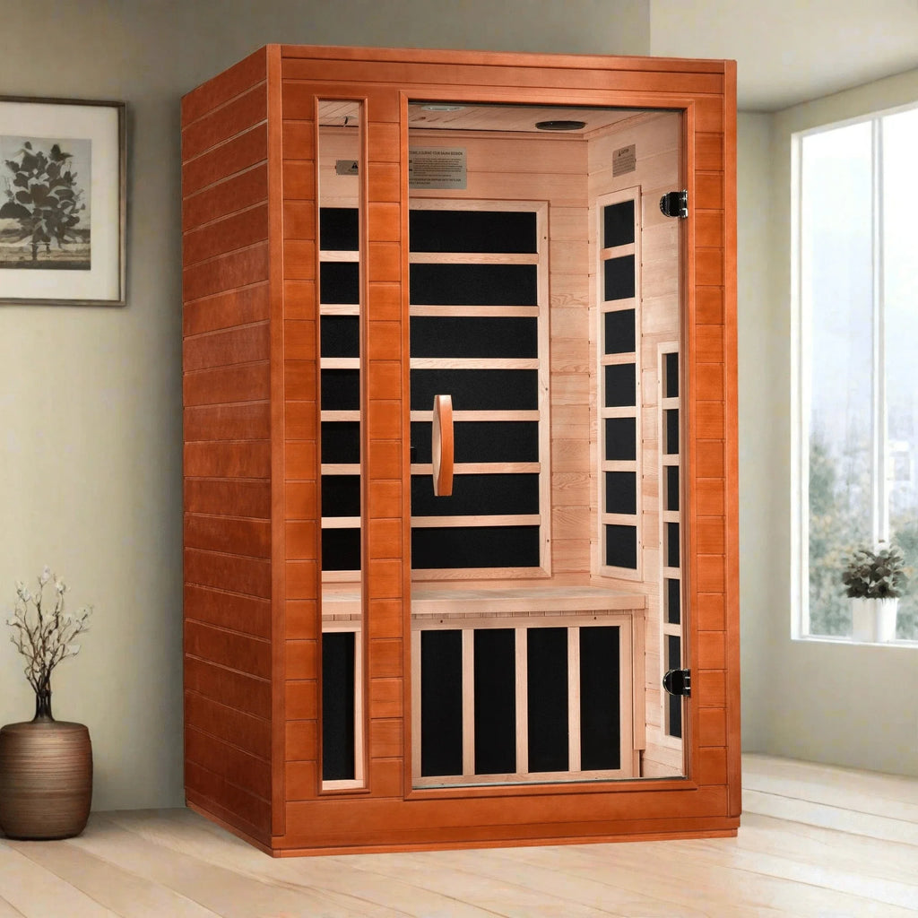 Dynamic Cordoba Elite 2-person Ultra Low EMF FAR Infrared Sauna - DYN-6203-01 Elite - three-quarter angle