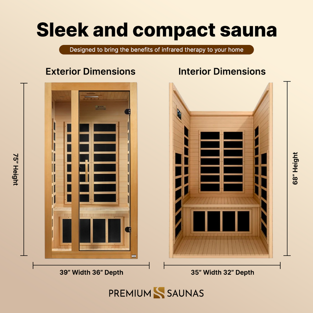 Dynamic "Gracia" 1-2-person Low EMF FAR Infrared Sauna DYN-6119-01 - side profile