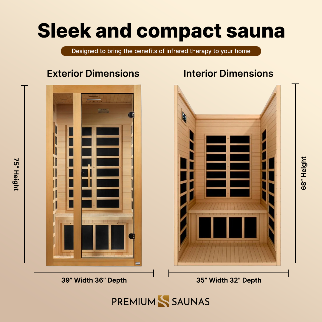 Dynamic "Gracia" 1-2-person Low EMF FAR Infrared Sauna DYN-6119-01 - side profile