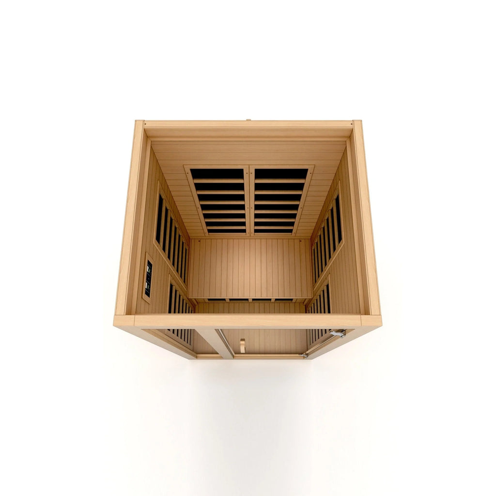 Dynamic "Gracia" 1-2-person Low EMF FAR Infrared Sauna DYN-6119-01 - wood grain detail