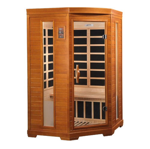 Dynamic "Heming" 2-person Corner Low EMF FAR Infrared Sauna - DYN-6225-02 - exterior front view