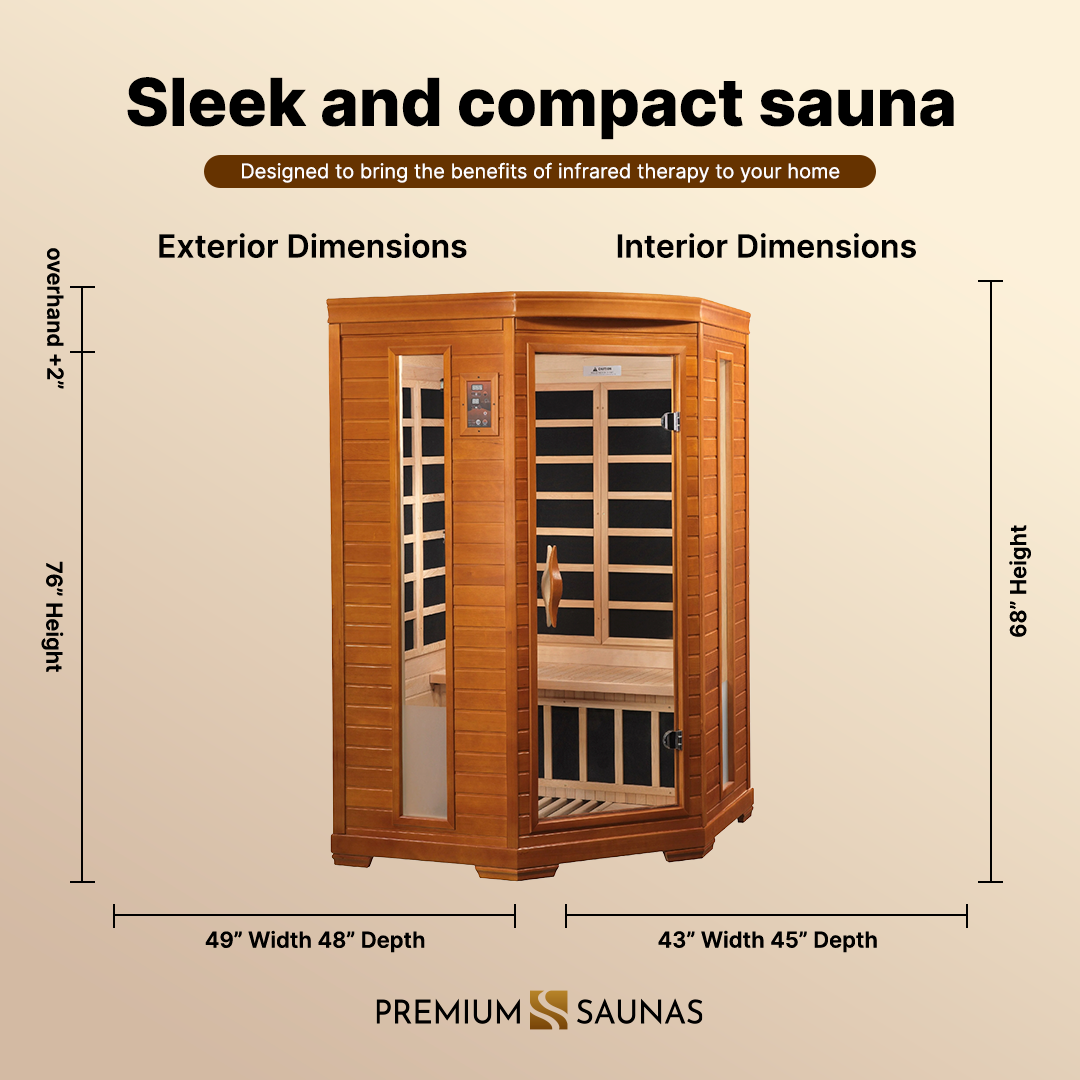 Dynamic Heming Elite 2-person Corner Ultra Low EMF FAR Infrared Sauna - DYN-6225-02 Elite - control panel detail