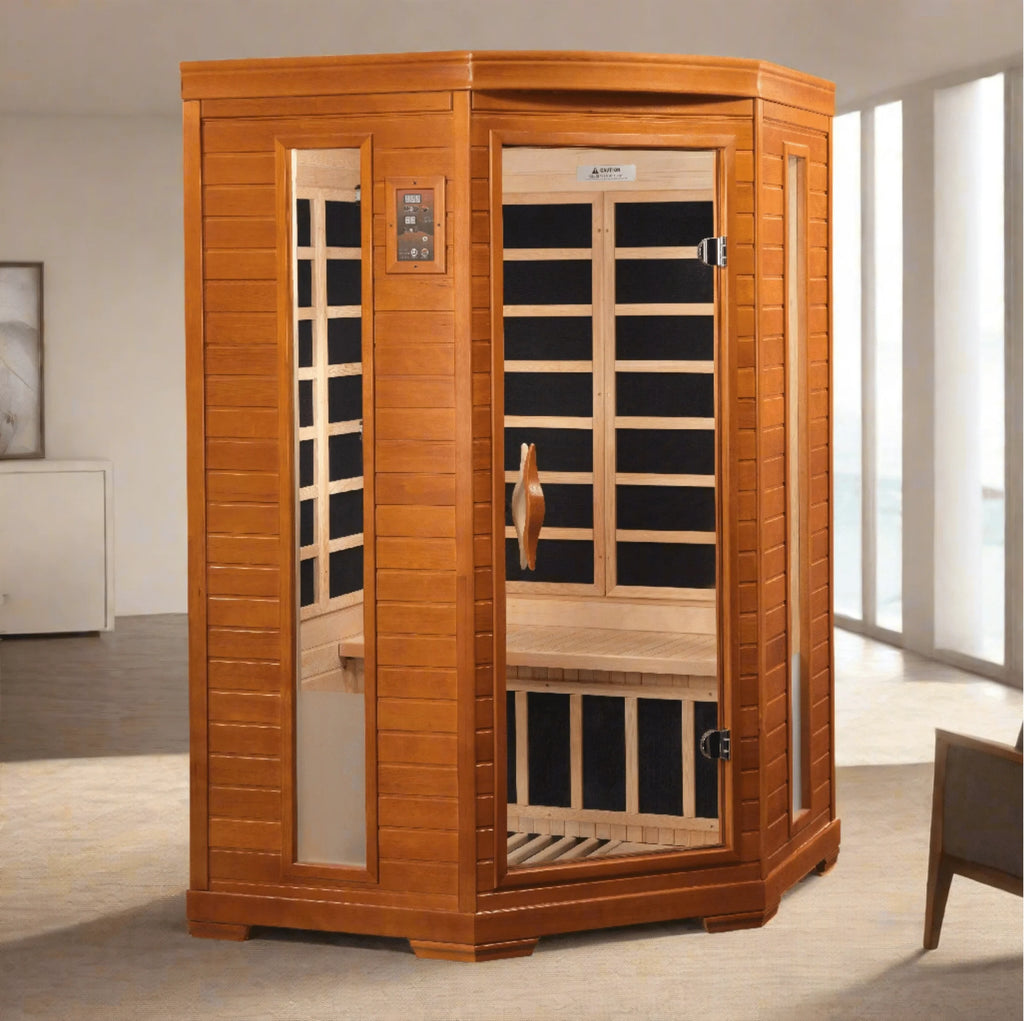 Dynamic Heming Elite 2-person Corner Ultra Low EMF FAR Infrared Sauna - DYN-6225-02 Elite - package contents