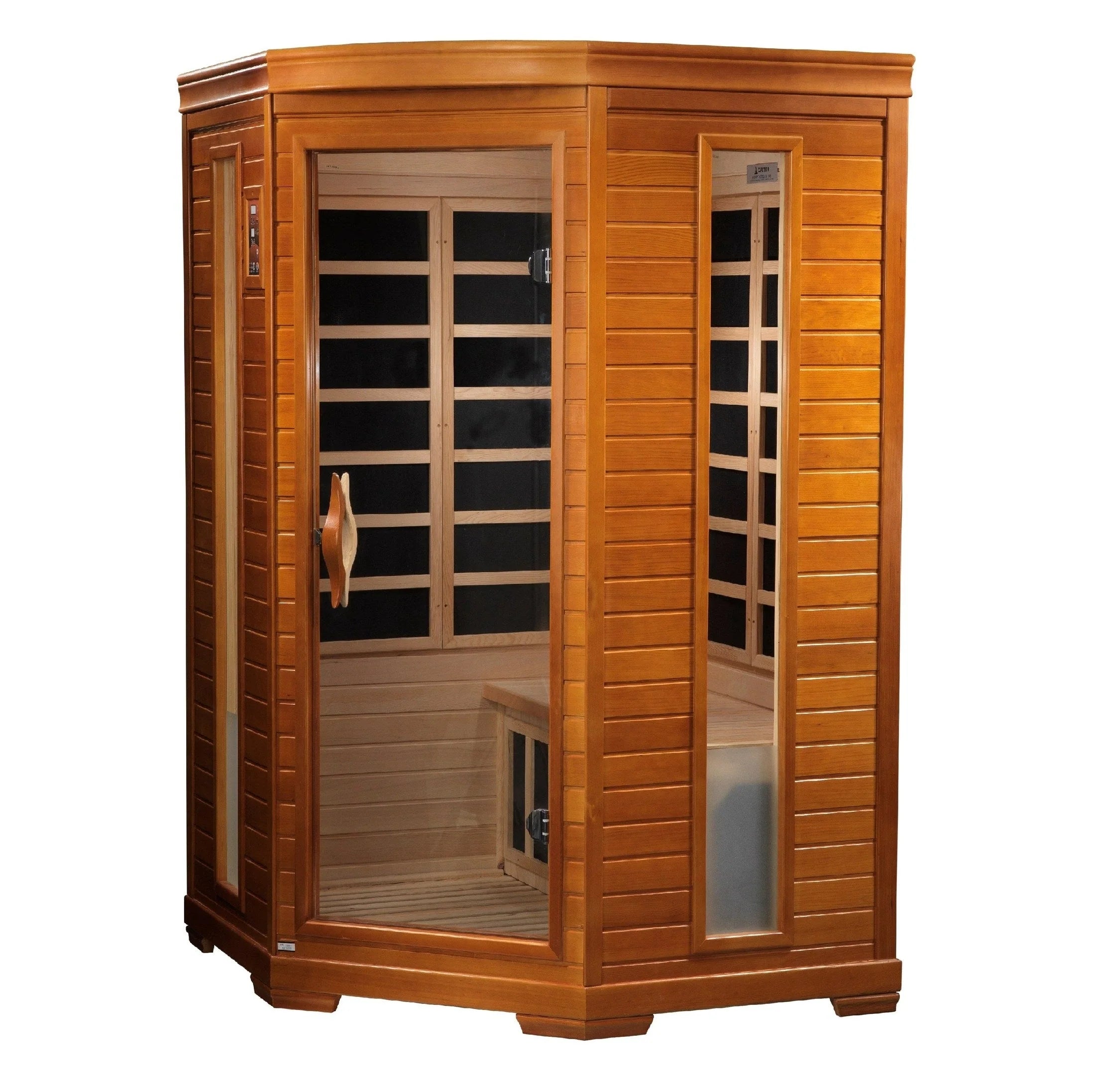 Dynamic Heming Elite 2-person Corner Ultra Low EMF FAR Infrared Sauna - DYN-6225-02 Elite - spec close-up