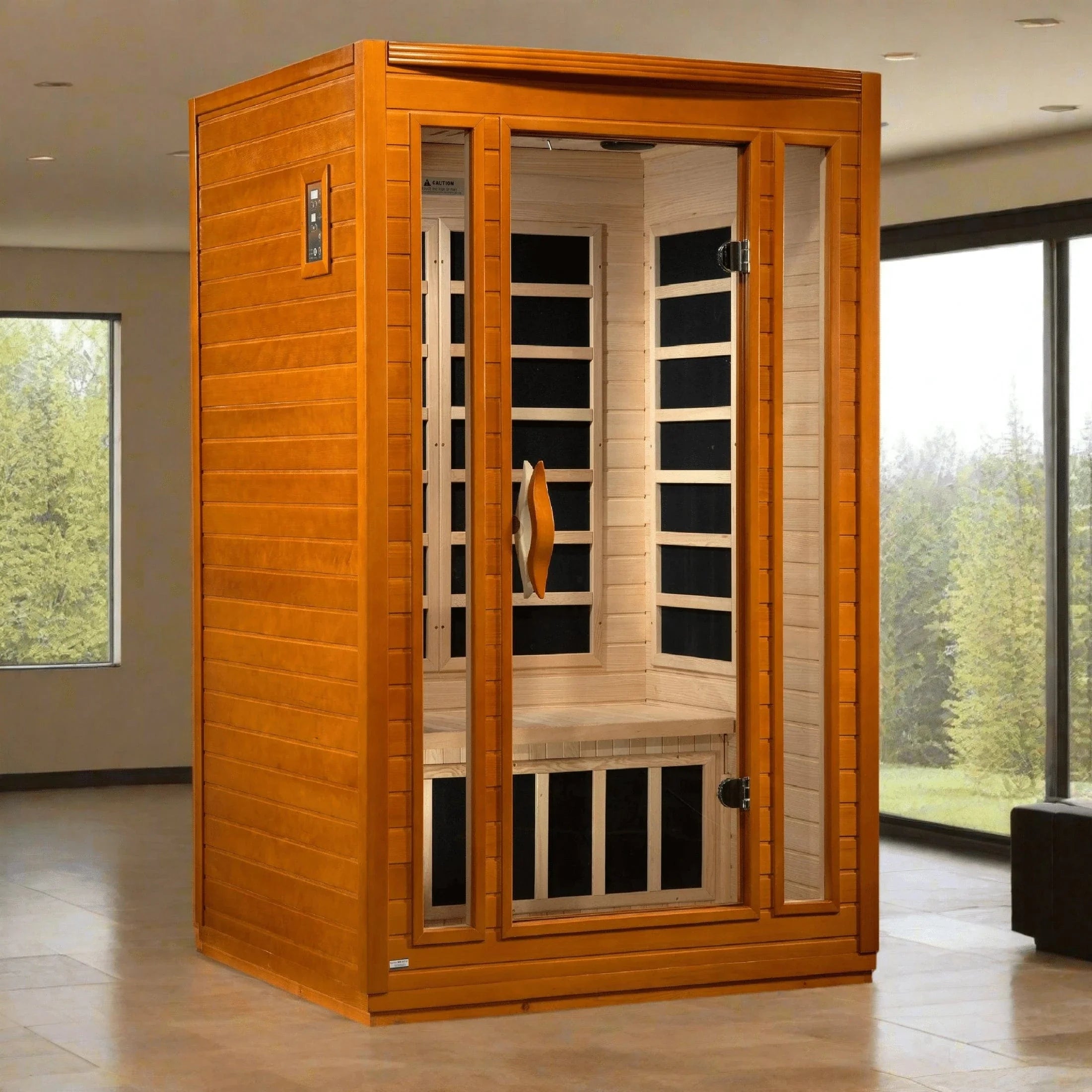 Dynamic "San Marino" 2-person Low EMF FAR Infrared Sauna DYN-6206-01 - three-quarter angle