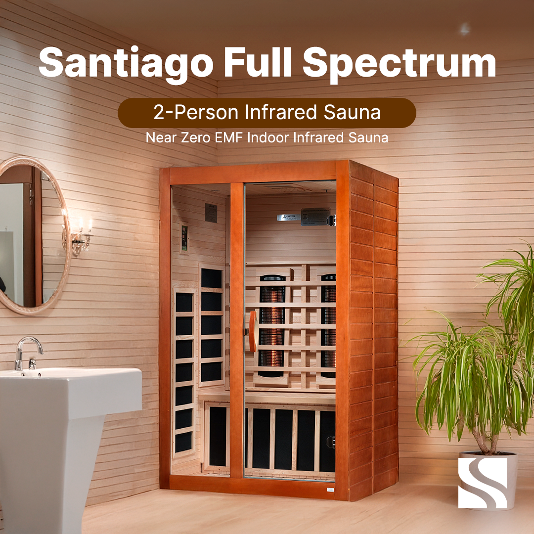 Dynamic "Santiago" 2-person Full Spectrum Near Zero EMF FAR Infrared Sauna DYN-6209-03 FS - three-quarter angle
