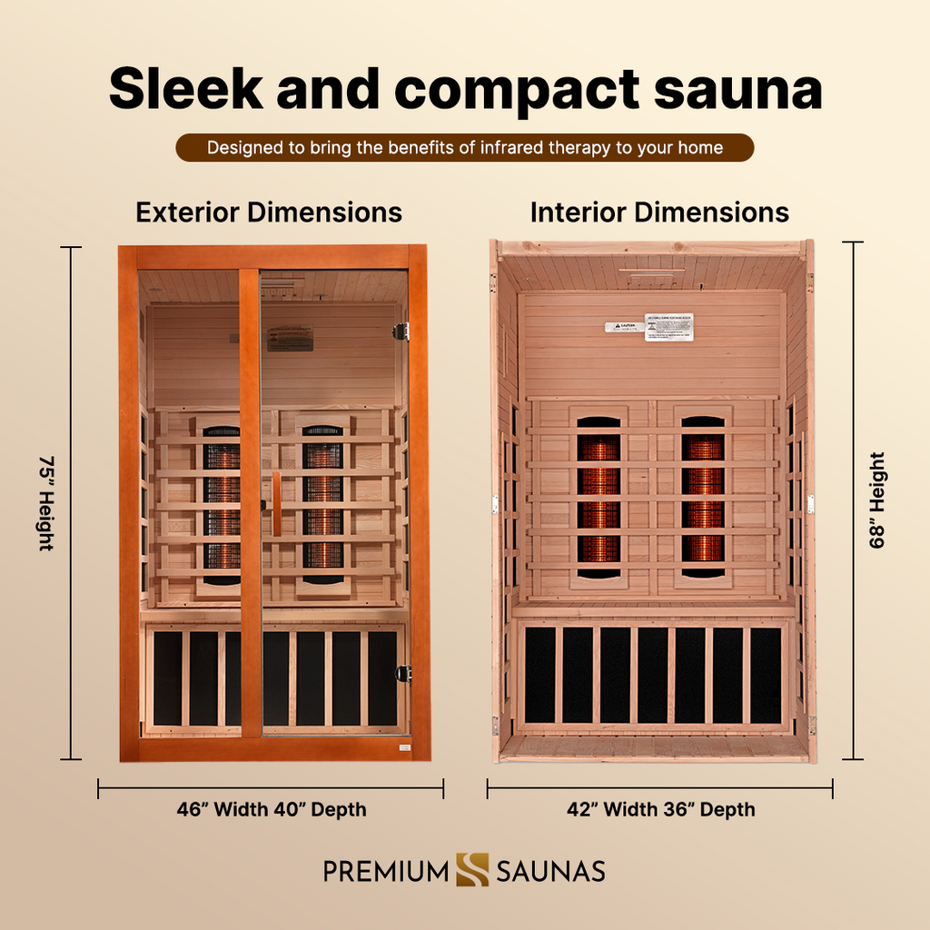 Dynamic "Santiago" 2-person Full Spectrum Near Zero EMF FAR Infrared Sauna DYN-6209-03 FS - side profile