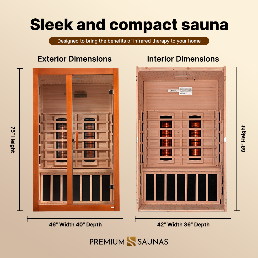 Dynamic "Santiago" 2-person Full Spectrum Near Zero EMF FAR Infrared Sauna DYN-6209-03 FS - side profile