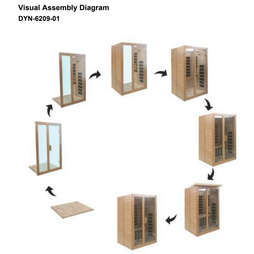 Dynamic "Santiago" 2-person Low EMF FAR Infrared Sauna DYN-6209-01 - rear view
