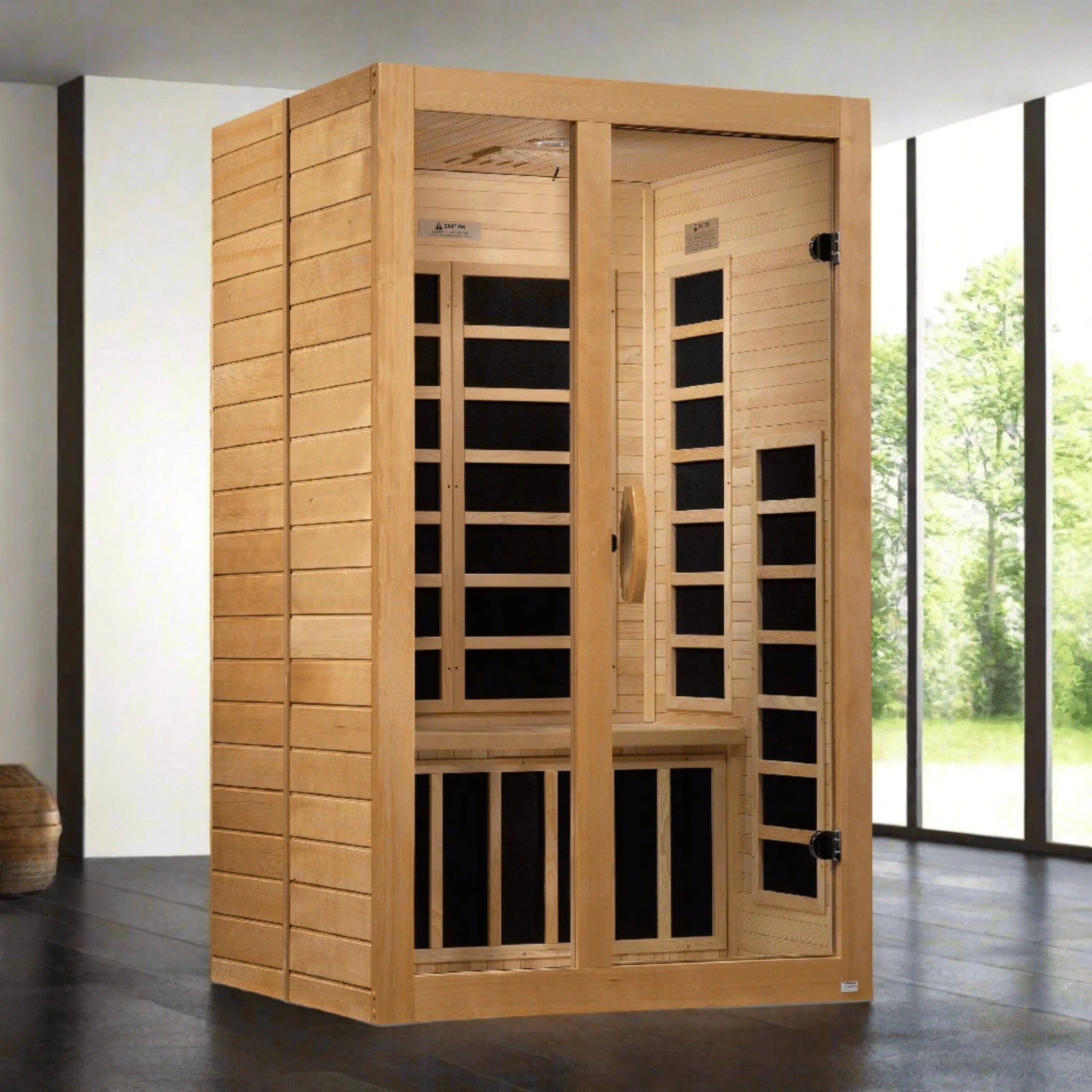 Dynamic "Santiago" 2-person Low EMF FAR Infrared Sauna DYN-6209-01 - three-quarter angle