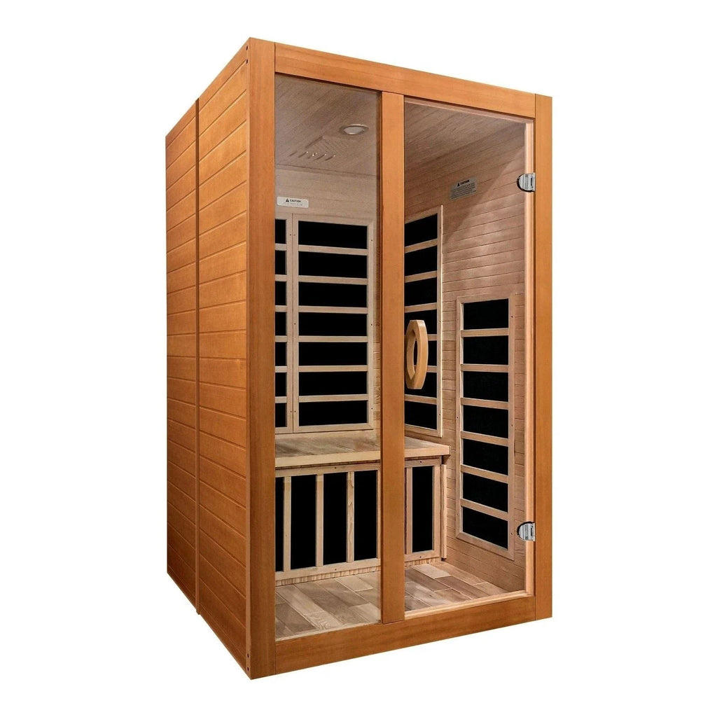 Dynamic Santiago Elite 2-person Ultra Low EMF FAR Infrared Sauna - DYN-6209-02 Elite - exterior front view