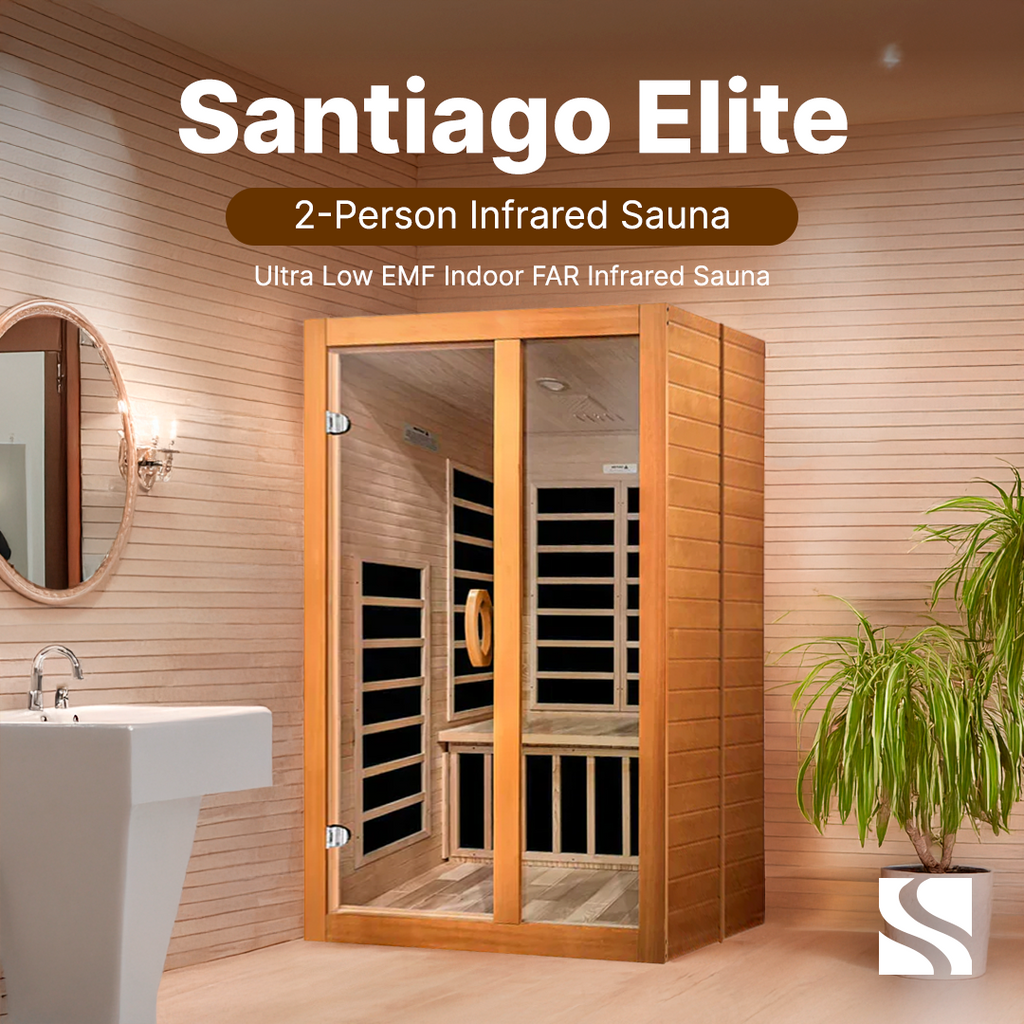 Dynamic Santiago Elite 2-person Ultra Low EMF FAR Infrared Sauna - DYN-6209-02 Elite - three-quarter angle