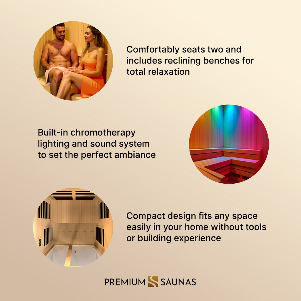 Dynamic Santiago Elite 2-person Ultra Low EMF FAR Infrared Sauna - DYN-6209-02 Elite - interior detail