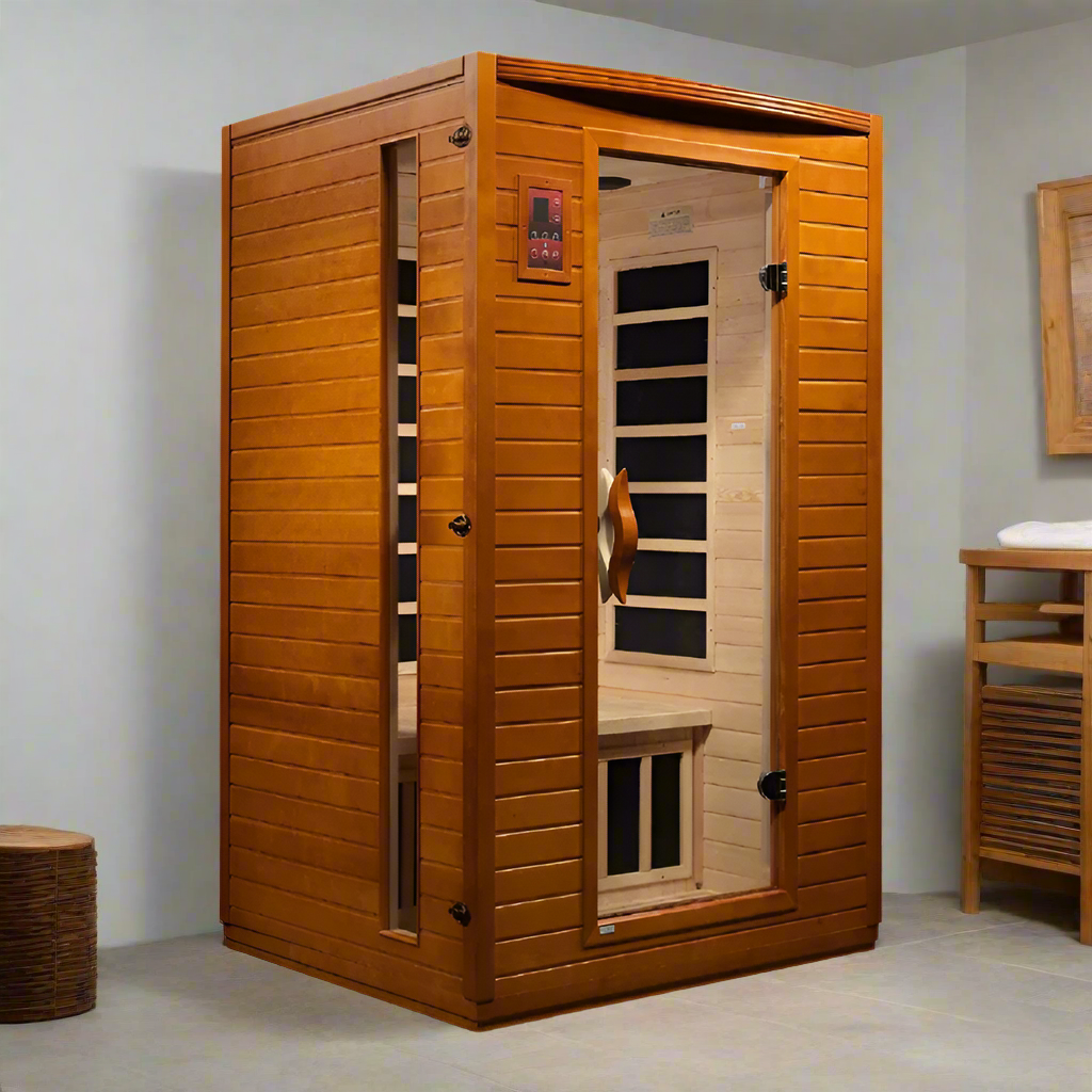 Dynamic "Versailles" 2-person Low EMF FAR Infrared Sauna DYN-6202-03 - wood grain detail