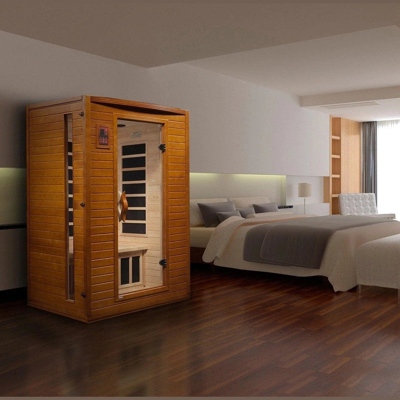 Dynamic "Versailles" 2-person Low EMF FAR Infrared Sauna DYN-6202-03 - control panel detail
