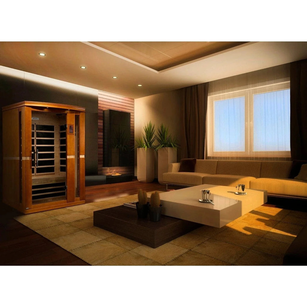 Dynamic "Vittoria" 2-person Low EMF FAR Infrared Sauna - DYN-6220-01 - control panel detail