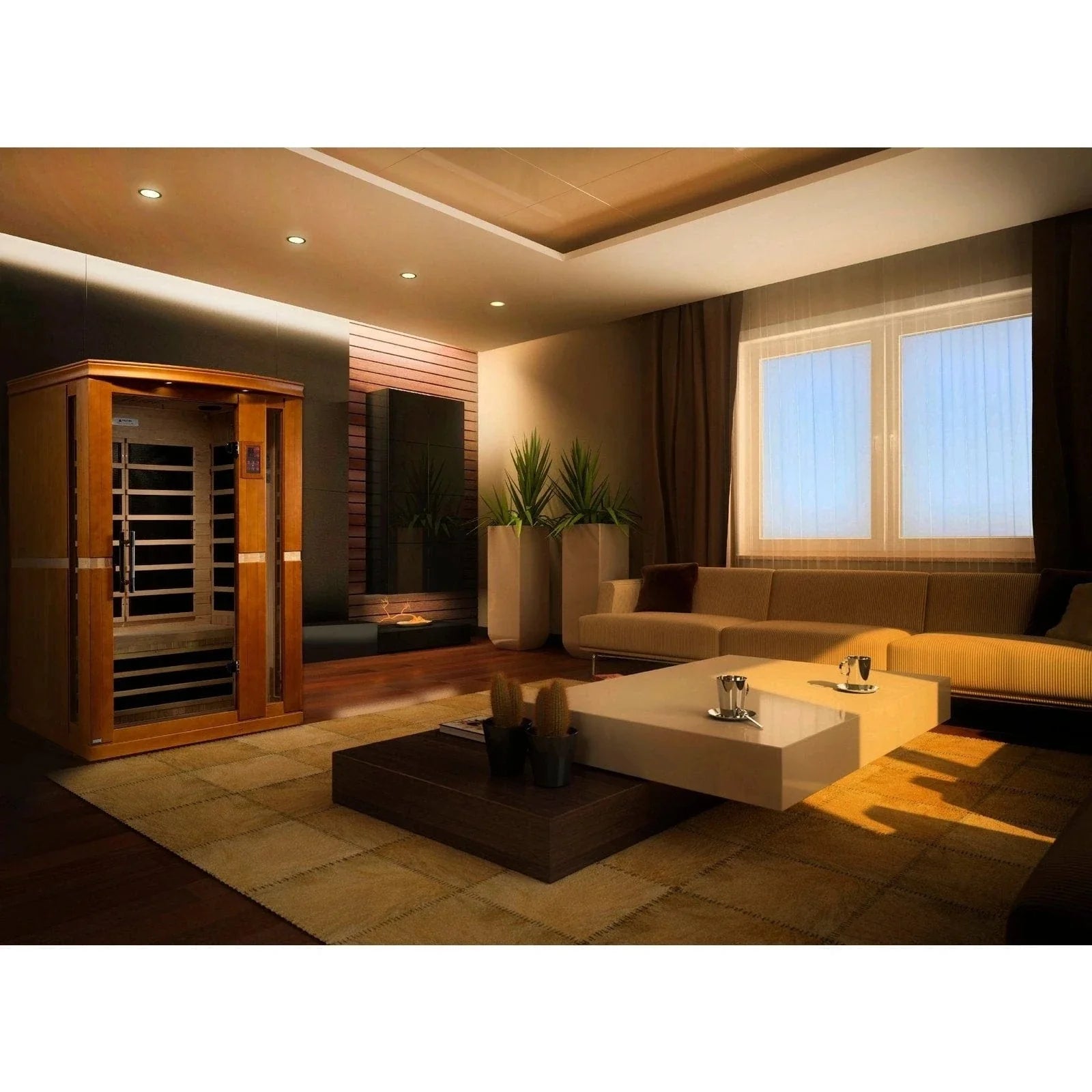 Dynamic "Vittoria" 2-person Low EMF FAR Infrared Sauna - DYN-6220-01 - control panel detail