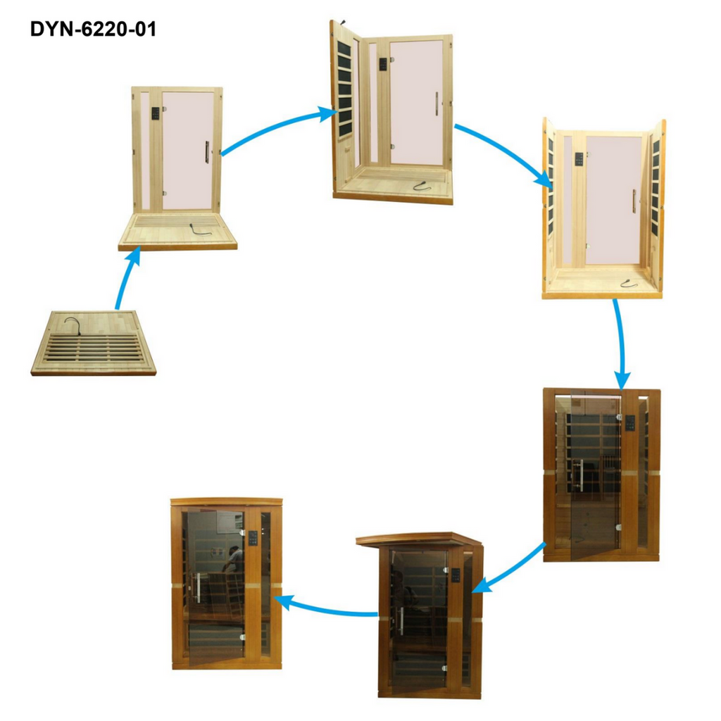 Dynamic "Vittoria" 2-person Low EMF FAR Infrared Sauna - DYN-6220-01 - wood grain detail