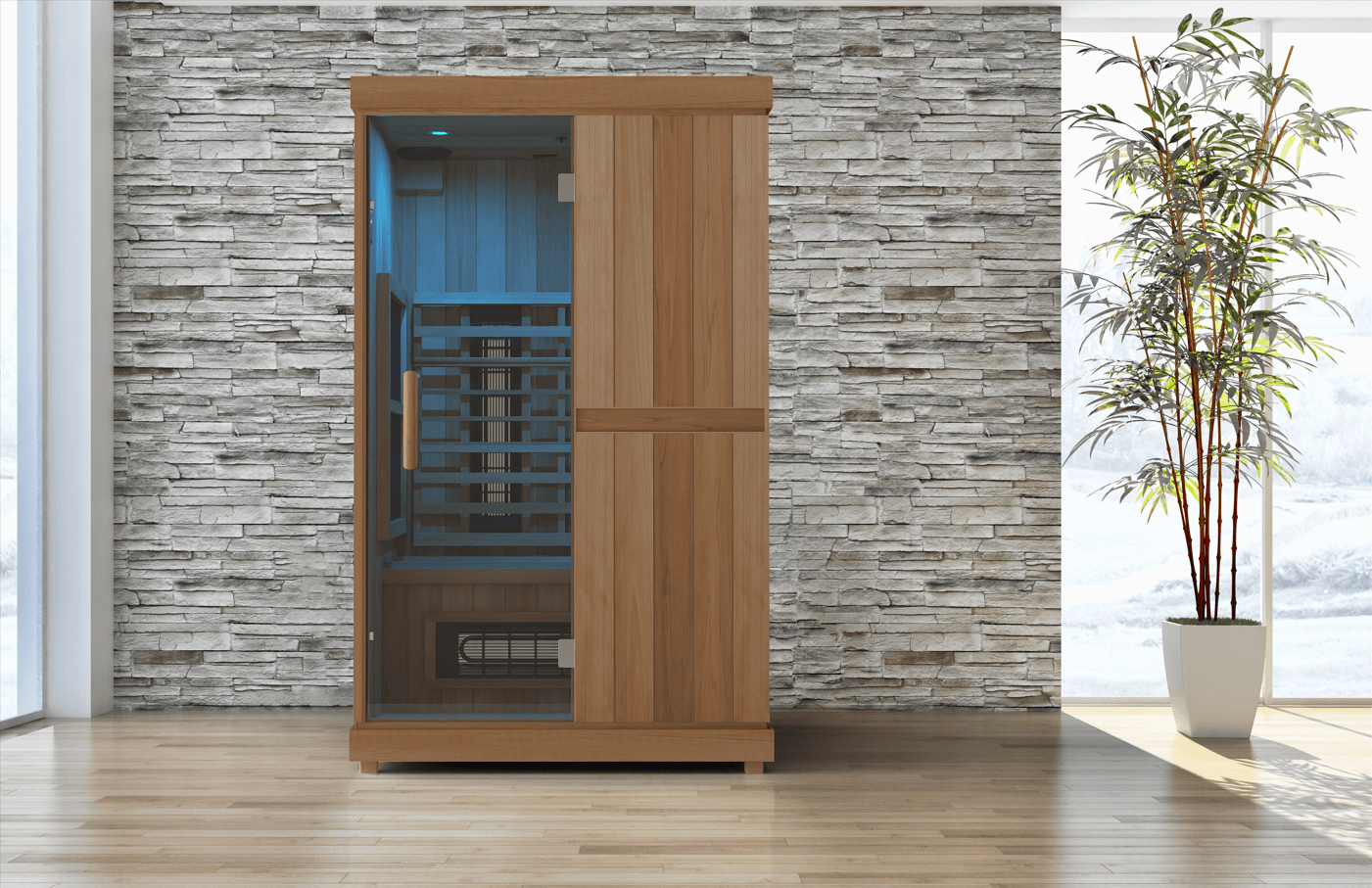 Finnmark FD-2 Full Spectrum 2-Person Infrared Sauna - mood shot