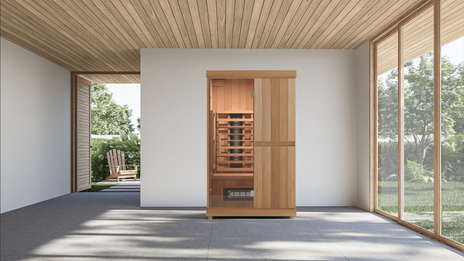 Finnmark FD-2 Full Spectrum 2-Person Infrared Sauna - interior wide