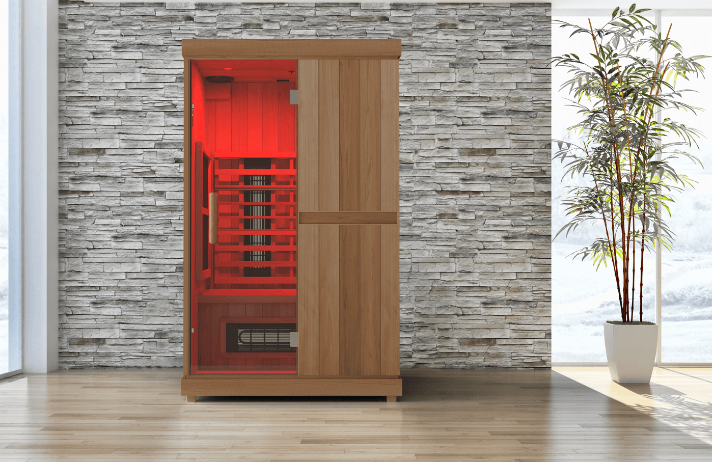 Finnmark FD-2 Full Spectrum 2-Person Infrared Sauna - scale reference