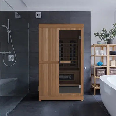 Finnmark FD-4 Trinity Infrared and Traditional 2-Person Hybrid Sauna - in setting