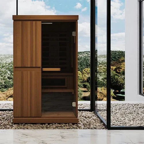 Finnmark FD-4 Trinity Infrared and Traditional 2-Person Hybrid Sauna - lifestyle scene