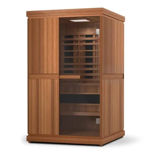 Finnmark FD-4 Trinity Infrared and Traditional 2-Person Hybrid Sauna - three-quarter angle