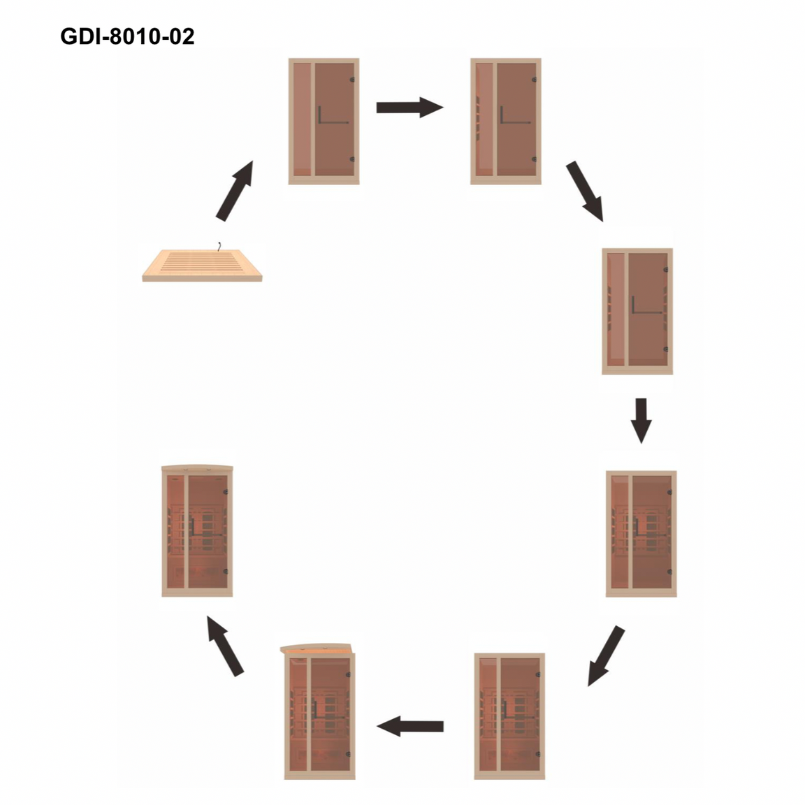 Golden Designs 1-2-Person 2025 Reserve Edition GDI-8010-03 Full Spectrum with Himalayan Salt Bar - in setting