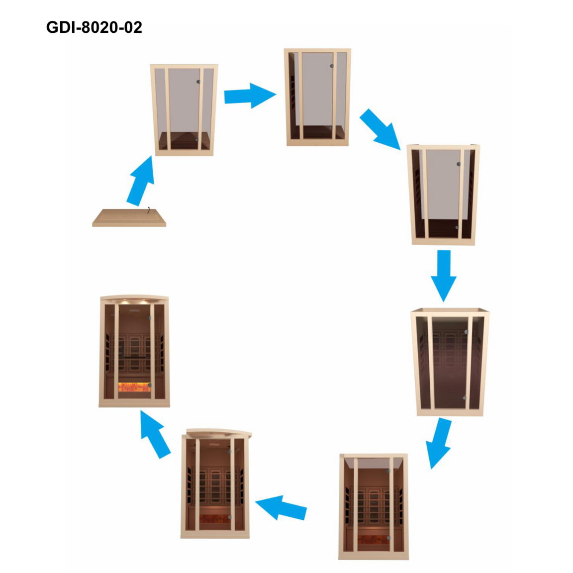 Golden Designs 2-Person 2025 Reserve Edition GDI-8020-03 Full Spectrum with Himalayan Salt Bar - wood grain detail