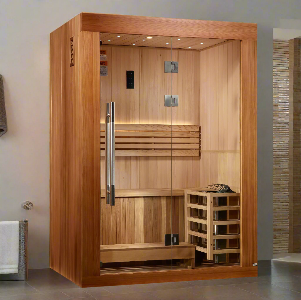 Golden Designs 2025 "Sundsvall Edition" 2 Person Traditional Sauna - in setting