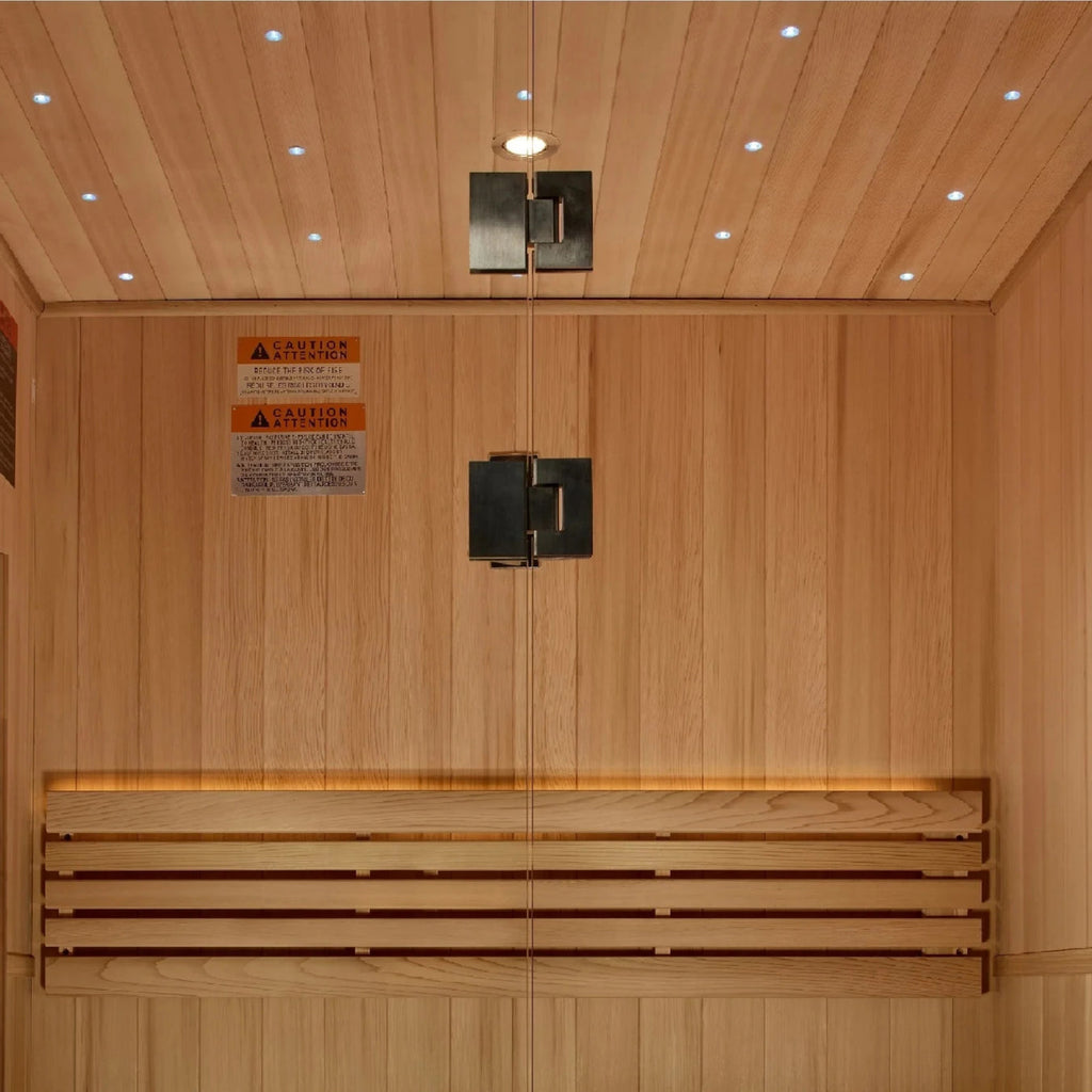Golden Designs 2025 "Sundsvall Edition" 2 Person Traditional Sauna - wood grain detail