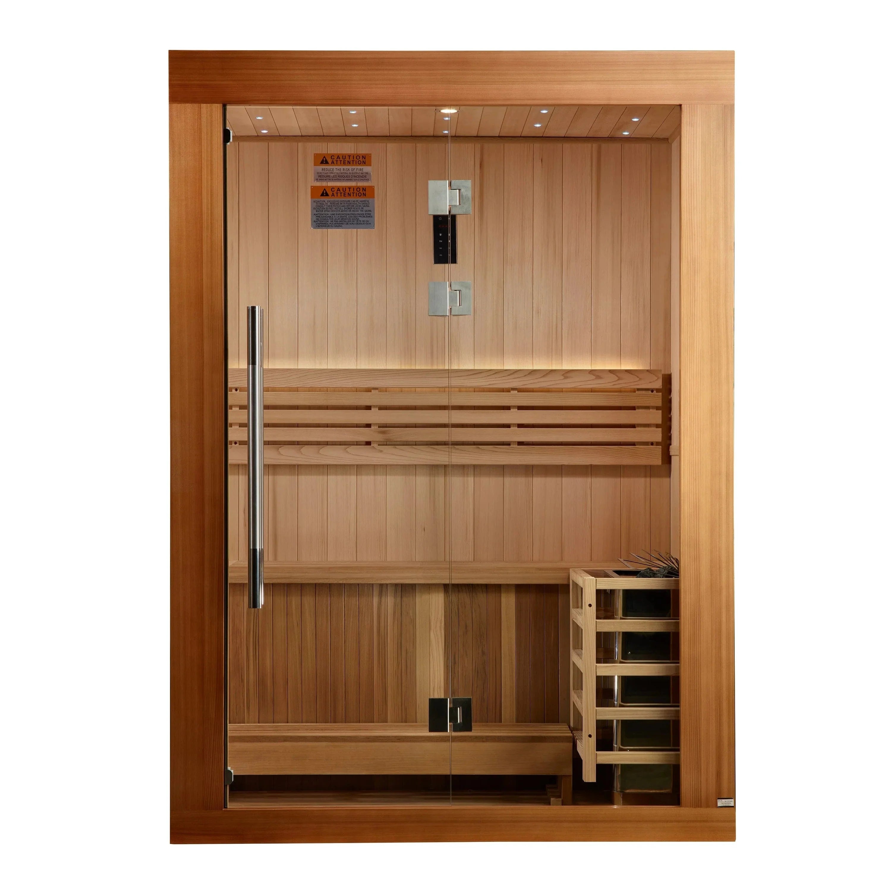 Golden Designs 2025 "Sundsvall Edition" 2 Person Traditional Sauna - three-quarter angle