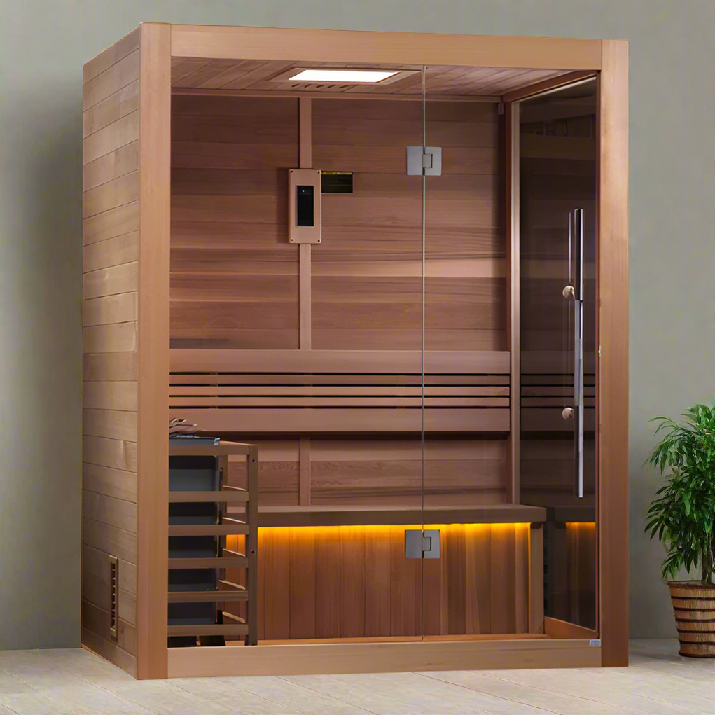 Golden Designs "Hanko Edition" 2 Person Indoor Traditional Sauna GDI-7202-01 - rear view