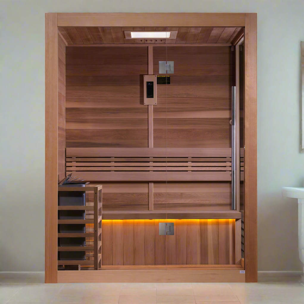 Golden Designs "Hanko Edition" 2 Person Indoor Traditional Sauna GDI-7202-01 - bench detail