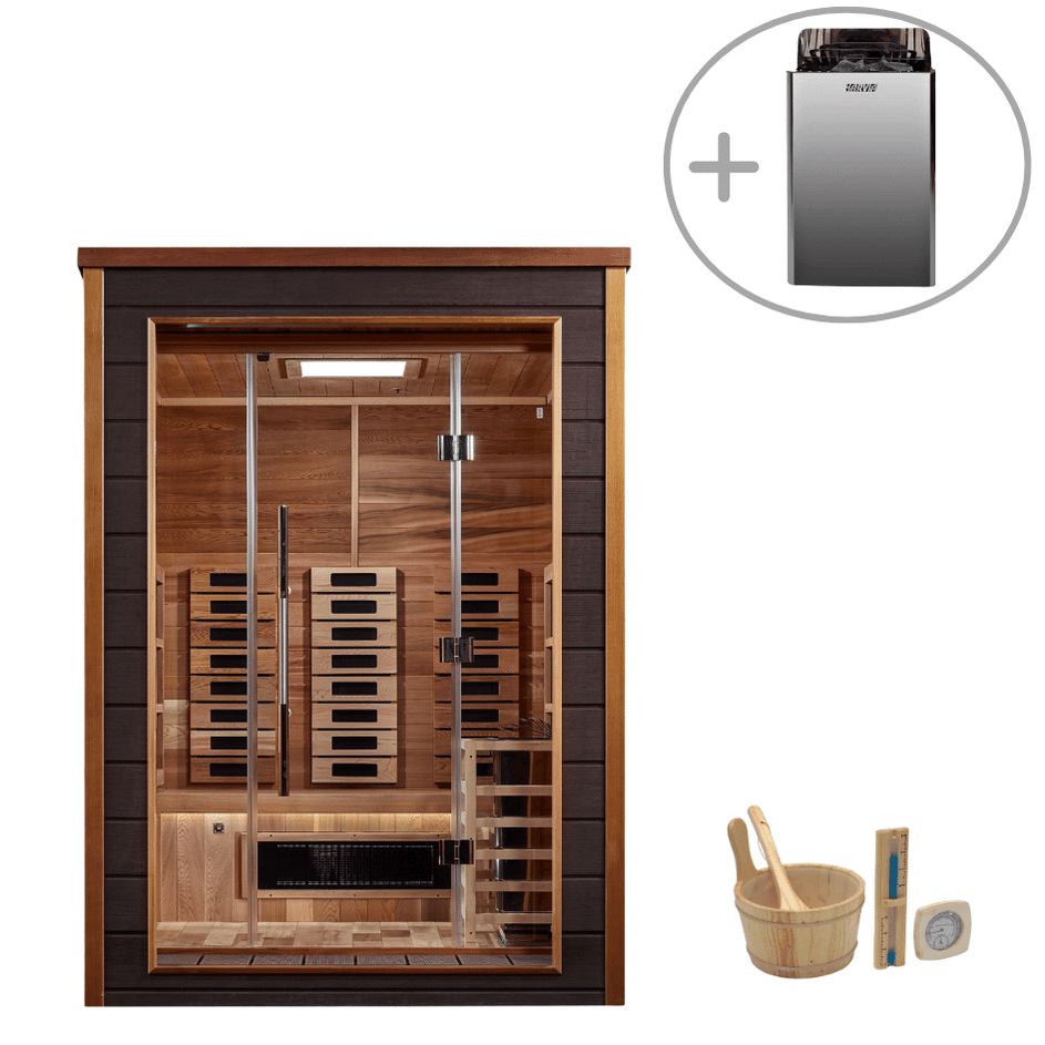 Golden Designs Nora 2 Person Hybrid Outdoor Sauna GDI-8222-01 - bench detail