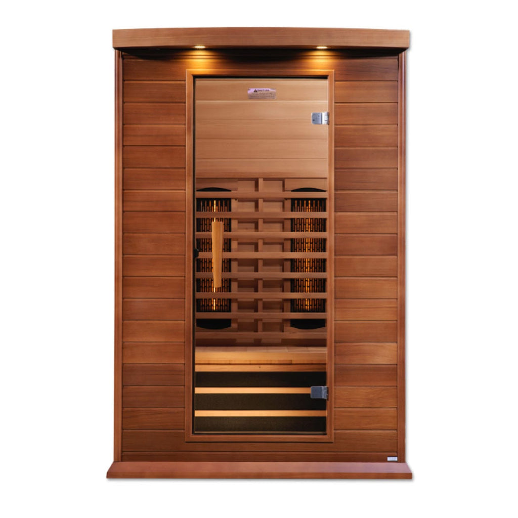 Maxxus 2 Person Full Spectrum Infrared Sauna - Canadian Red Cedar MX-M206-01-FS CED - three-quarter angle
