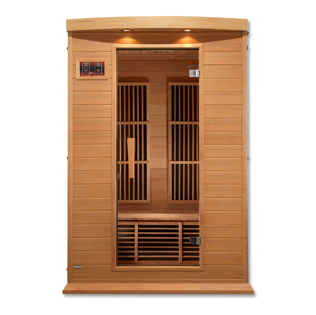 Maxxus 2-Person Low EMF FAR Infrared Sauna Canadian Hemlock MX-K206-01 - three-quarter angle