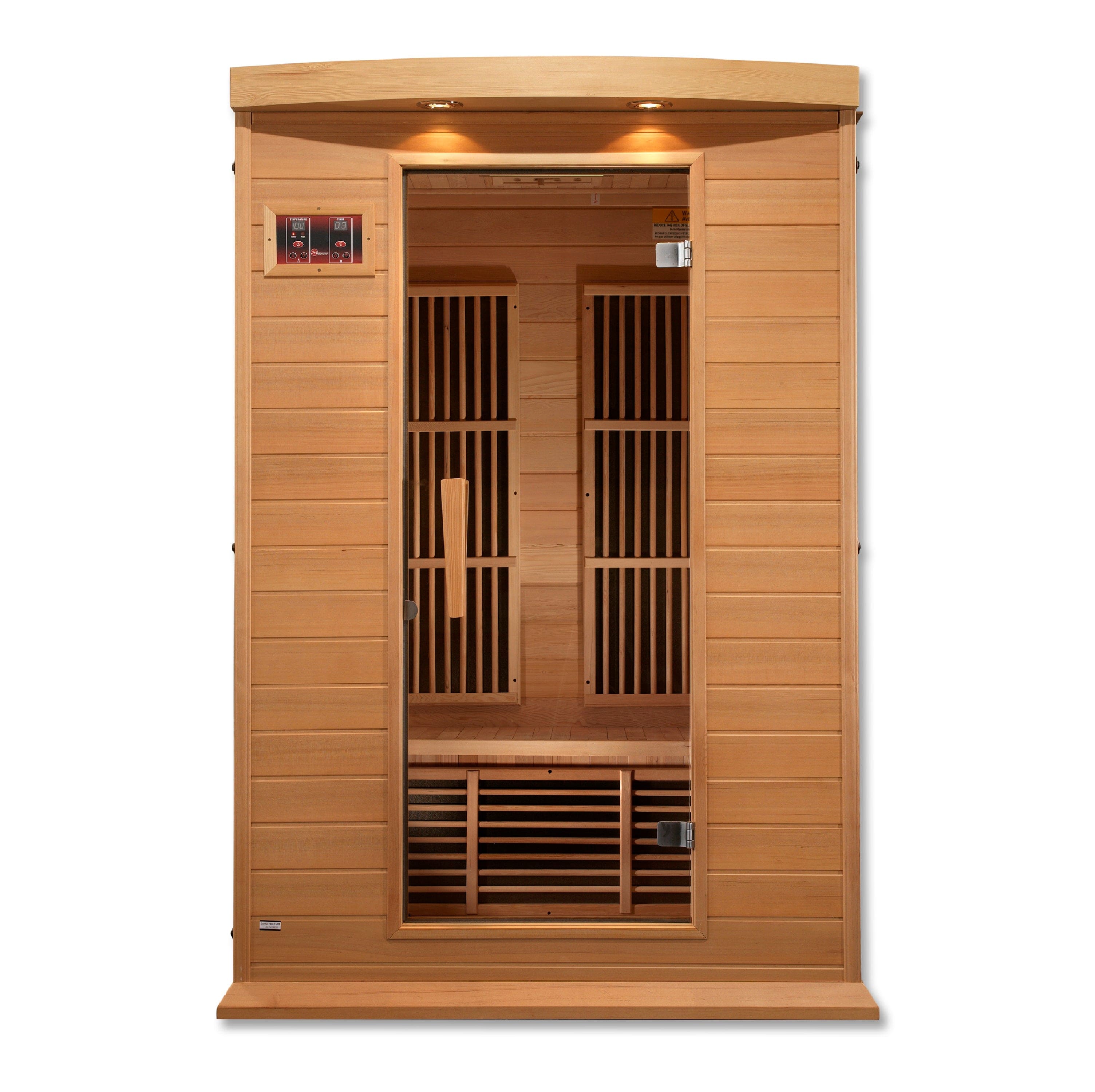 Maxxus 2-Person Low EMF FAR Infrared Sauna Canadian Hemlock MX-K206-01 - three-quarter angle